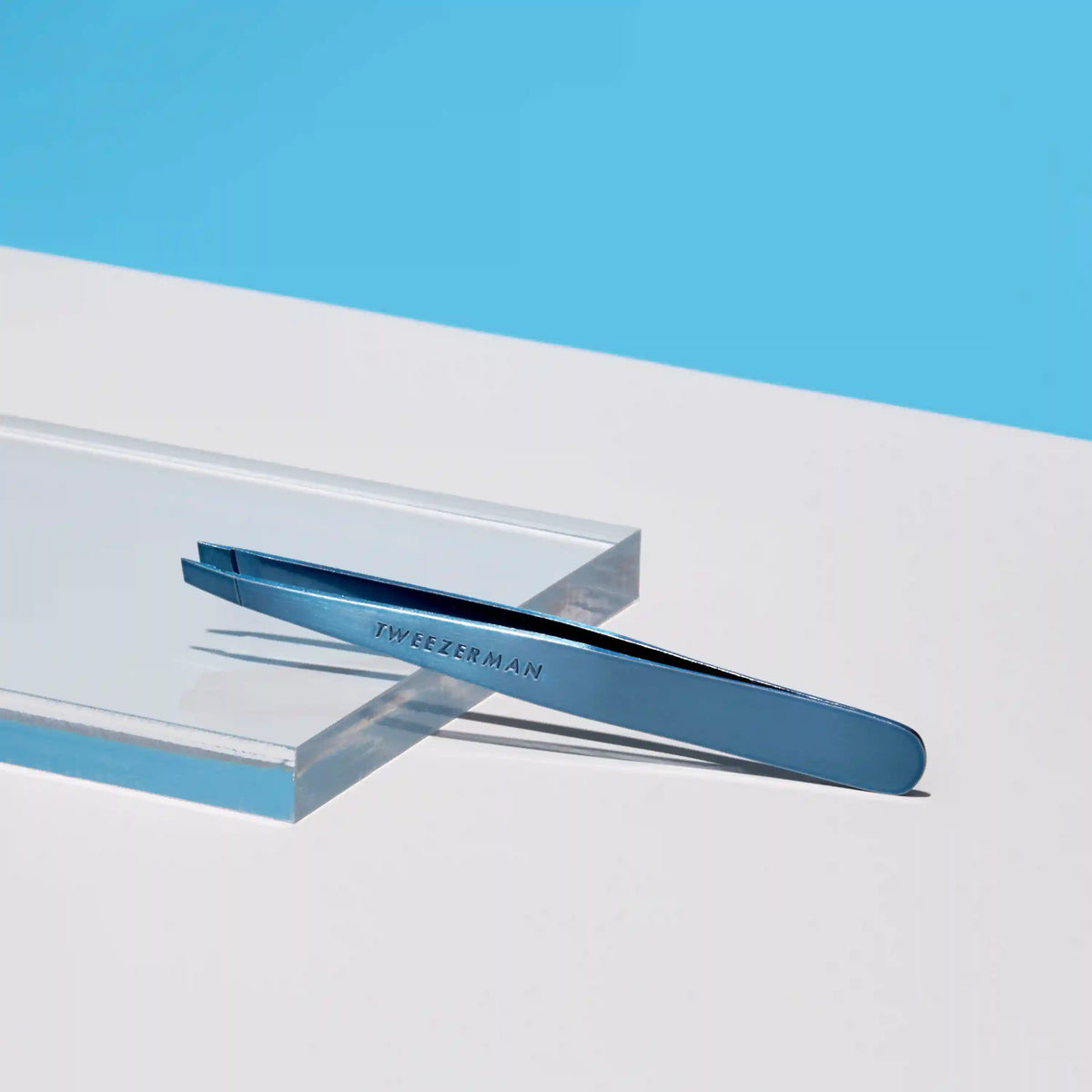 Blue Slant Tweezer
