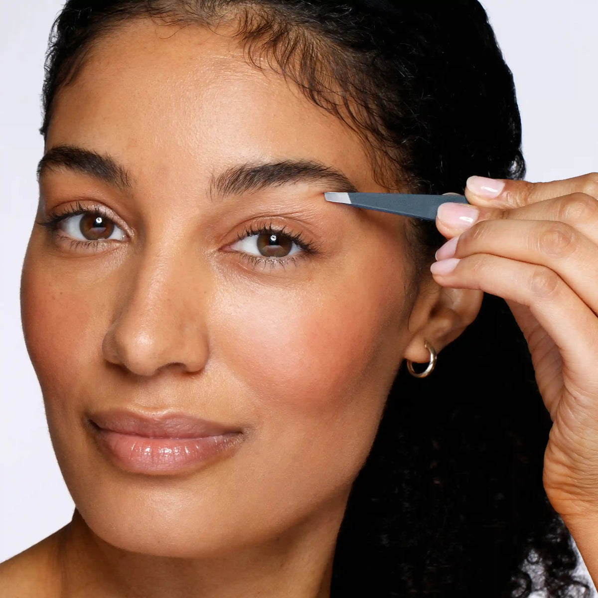 Blue Stone Slant Tweezer