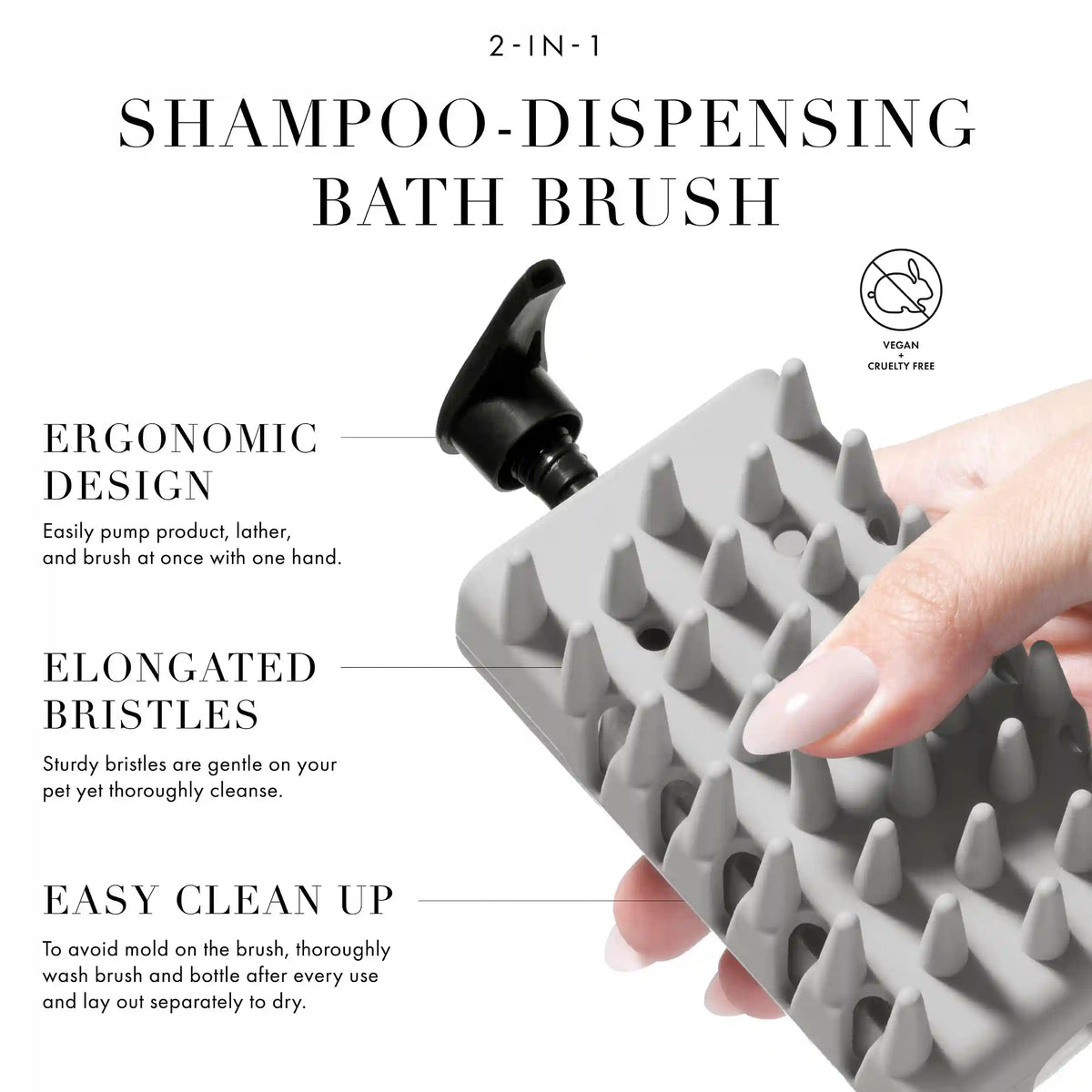 Pet 2-In-1 Shampoo-Dispensing Bath Brush