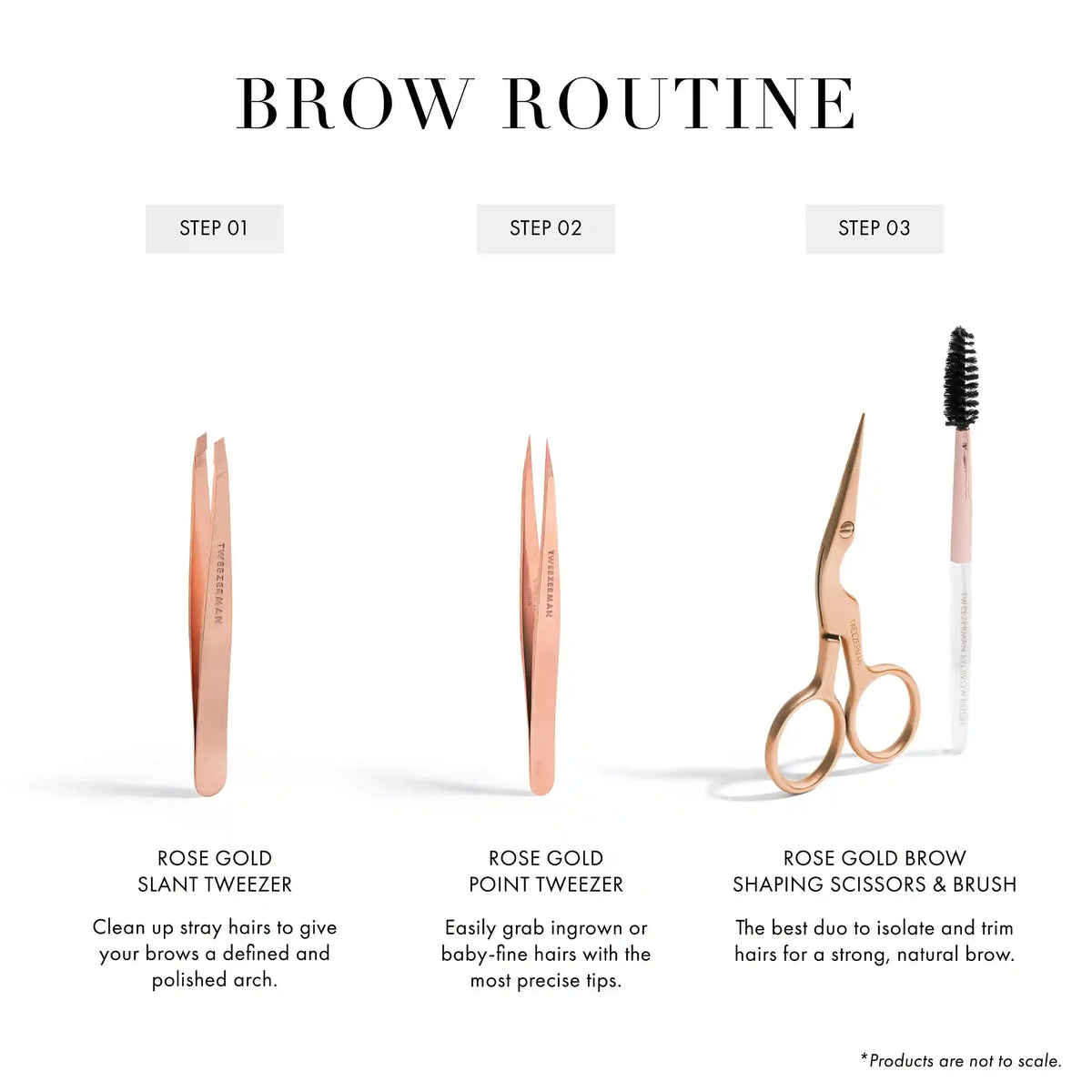 Rose Gold Brow Shaping Scissors and Brush