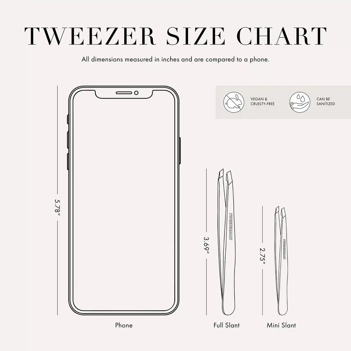 Dusted Onyx Mini Slant Tweezer
