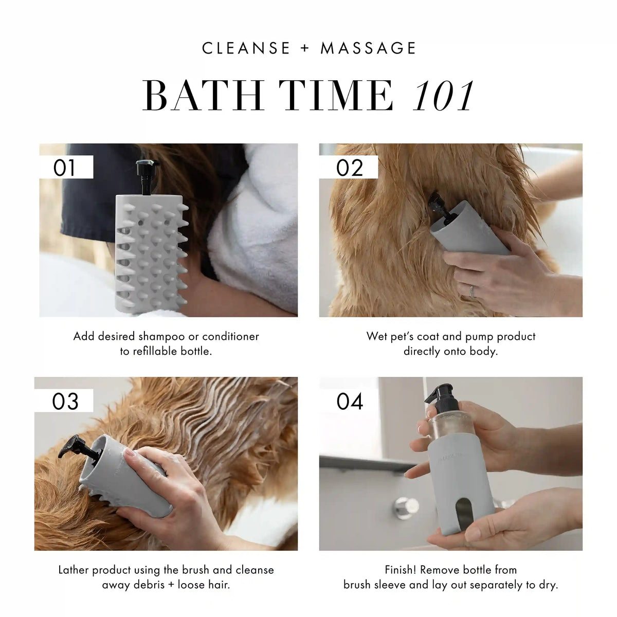 Pet 2-In-1 Shampoo-Dispensing Bath Brush