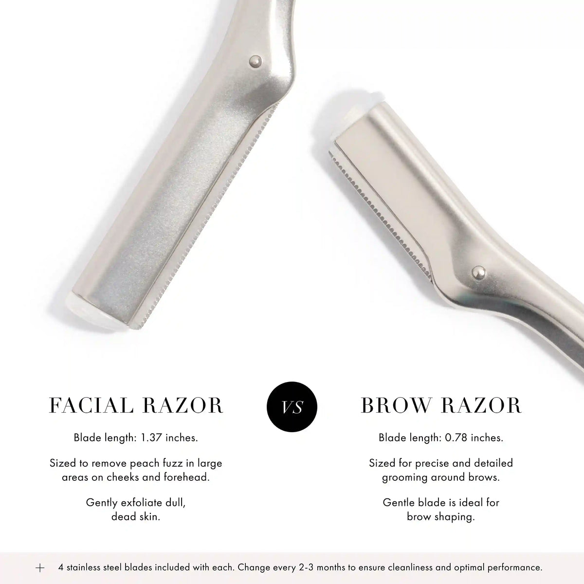 Facial Razor with Replacement Blades