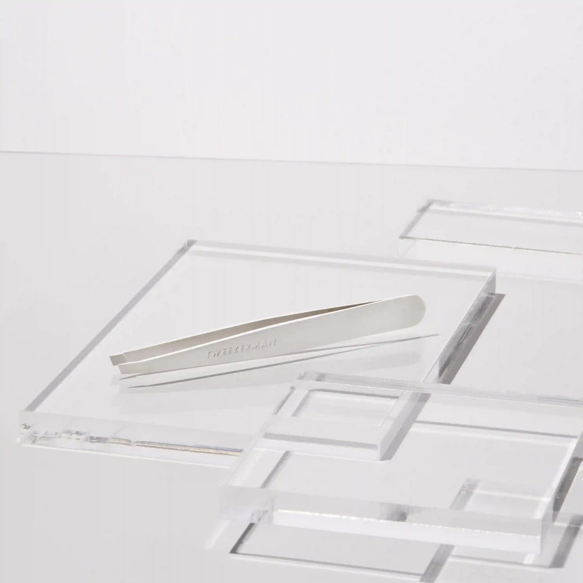 Platinum Silver Slant Tweezer