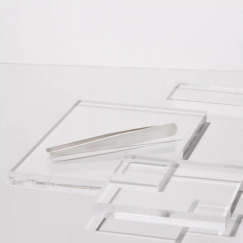 Platinum Silver Slant Tweezer
