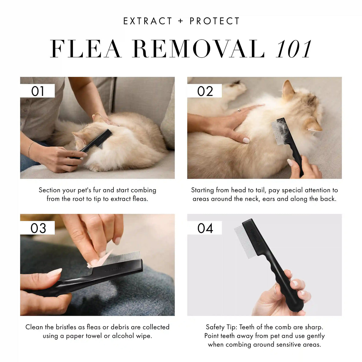 PET PRECISION SINGLE ROW FLEA COMB